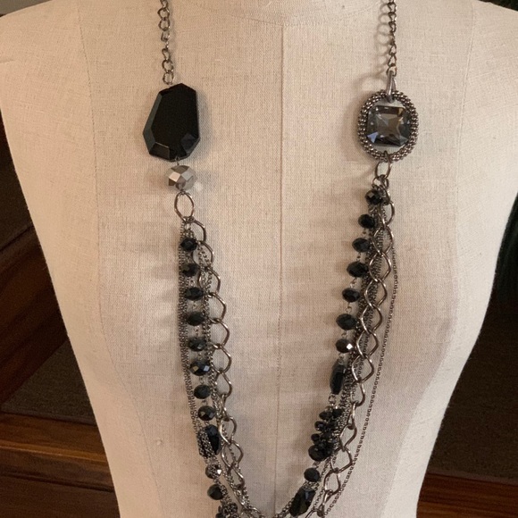 Lucky Star Jewels Layered Gun Metal Necklace - Picture 8 of 9